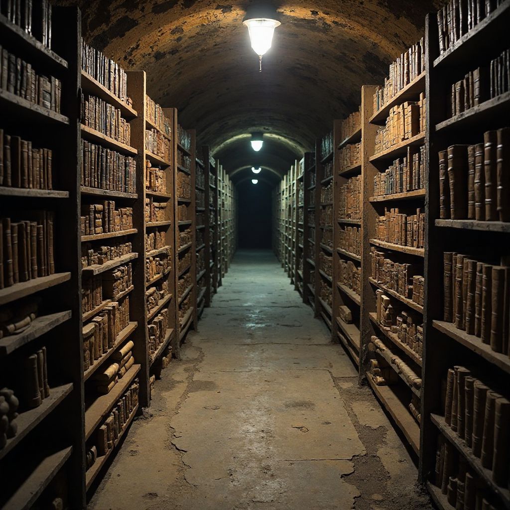 Scholars examining mystical artifacts in research laboratory