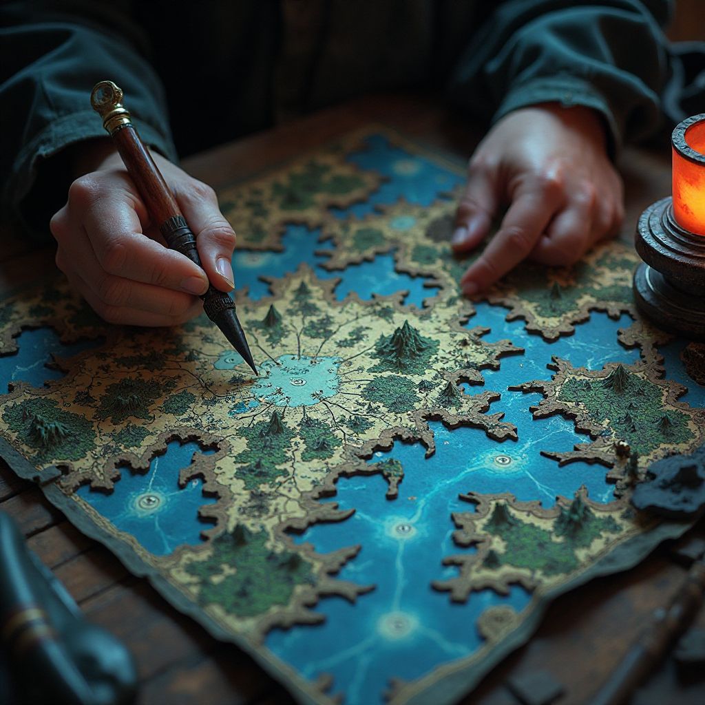 Custom mapping of mystical realms for creative projects